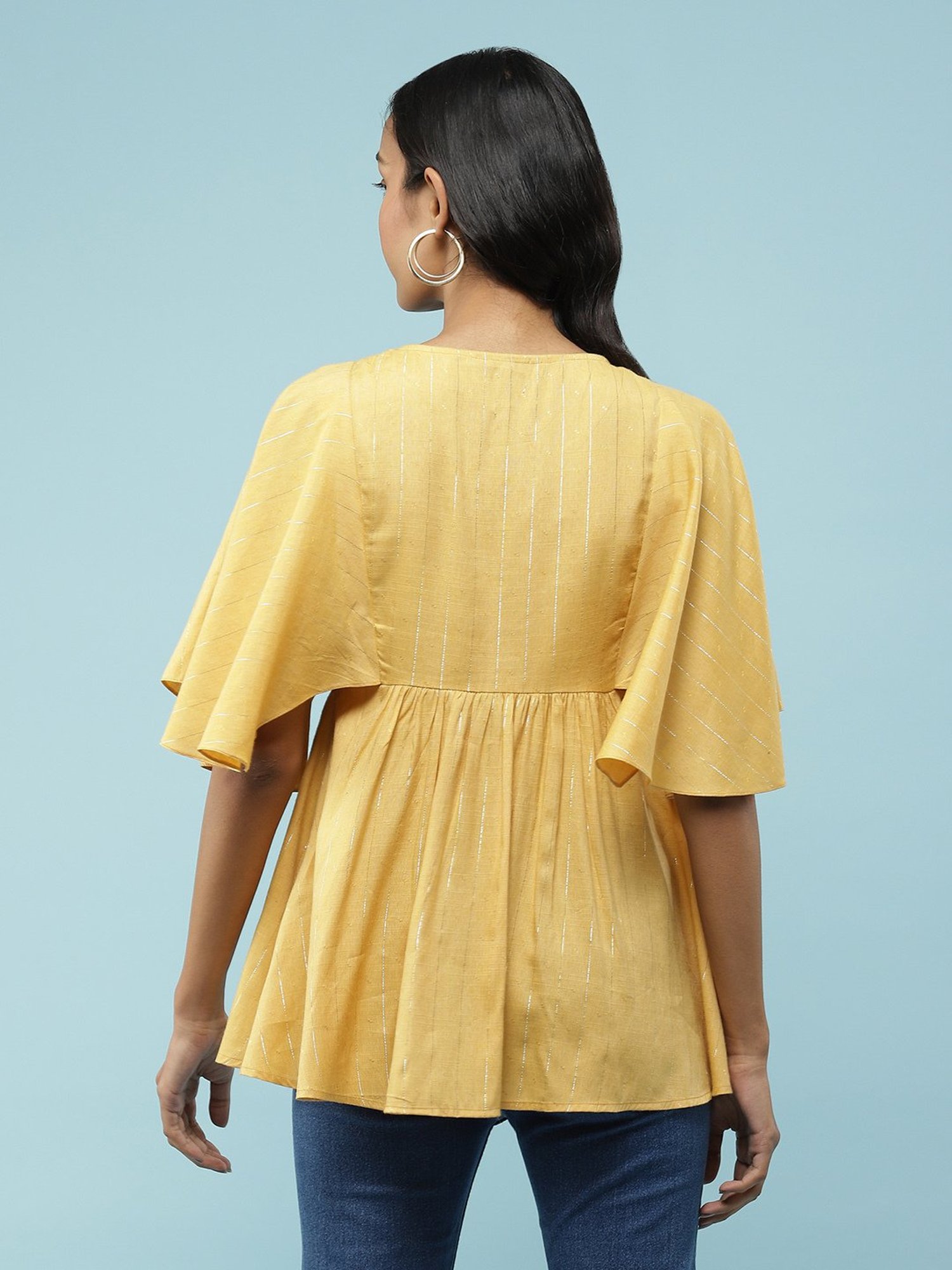 aarke Ritu Kumar Yellow Embroidered Top