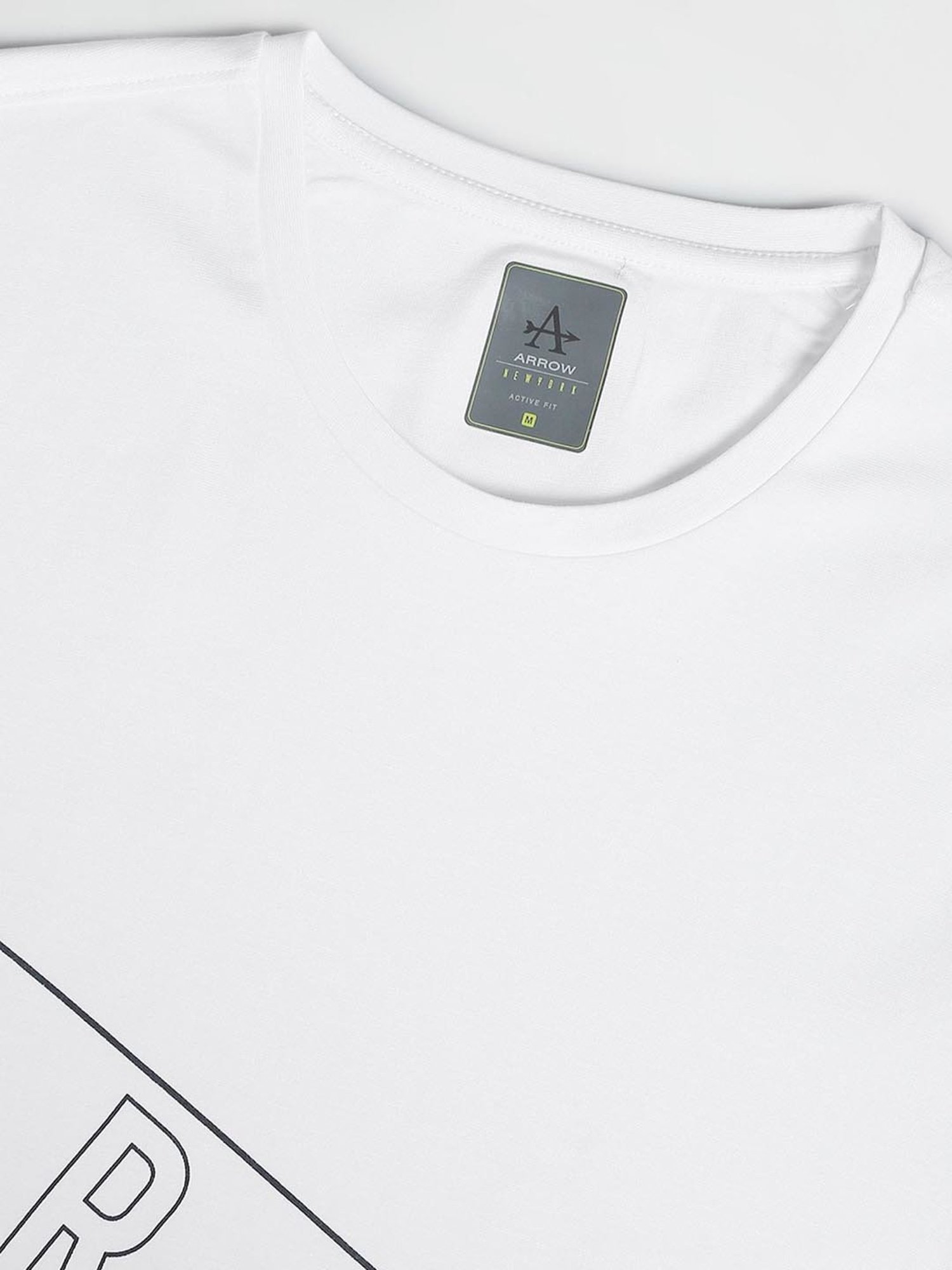 Arrow New York White Cotton Regular Fit Printed T-Shirt