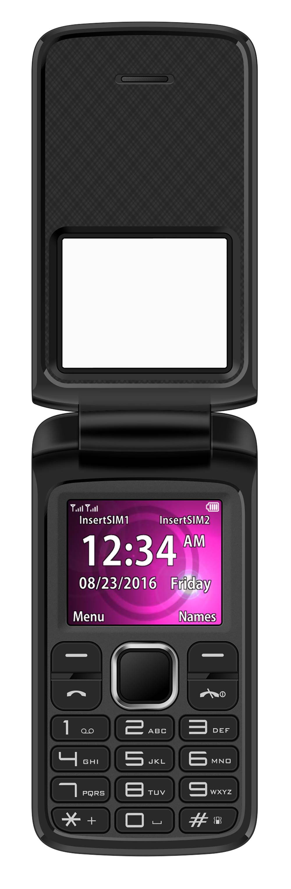 BLU Zoey Flex Z130 1.8" Cell Phone Flip VGA Unlocked Dual SIM - Black