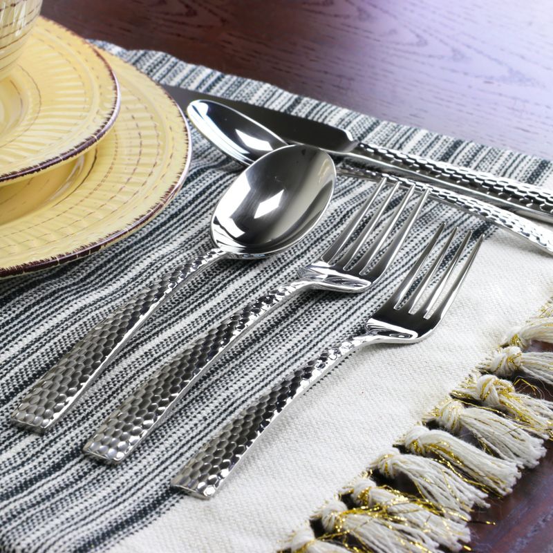 Gibson Braid 20 Piece Stainless Steel Flatware Set with Textured Handles