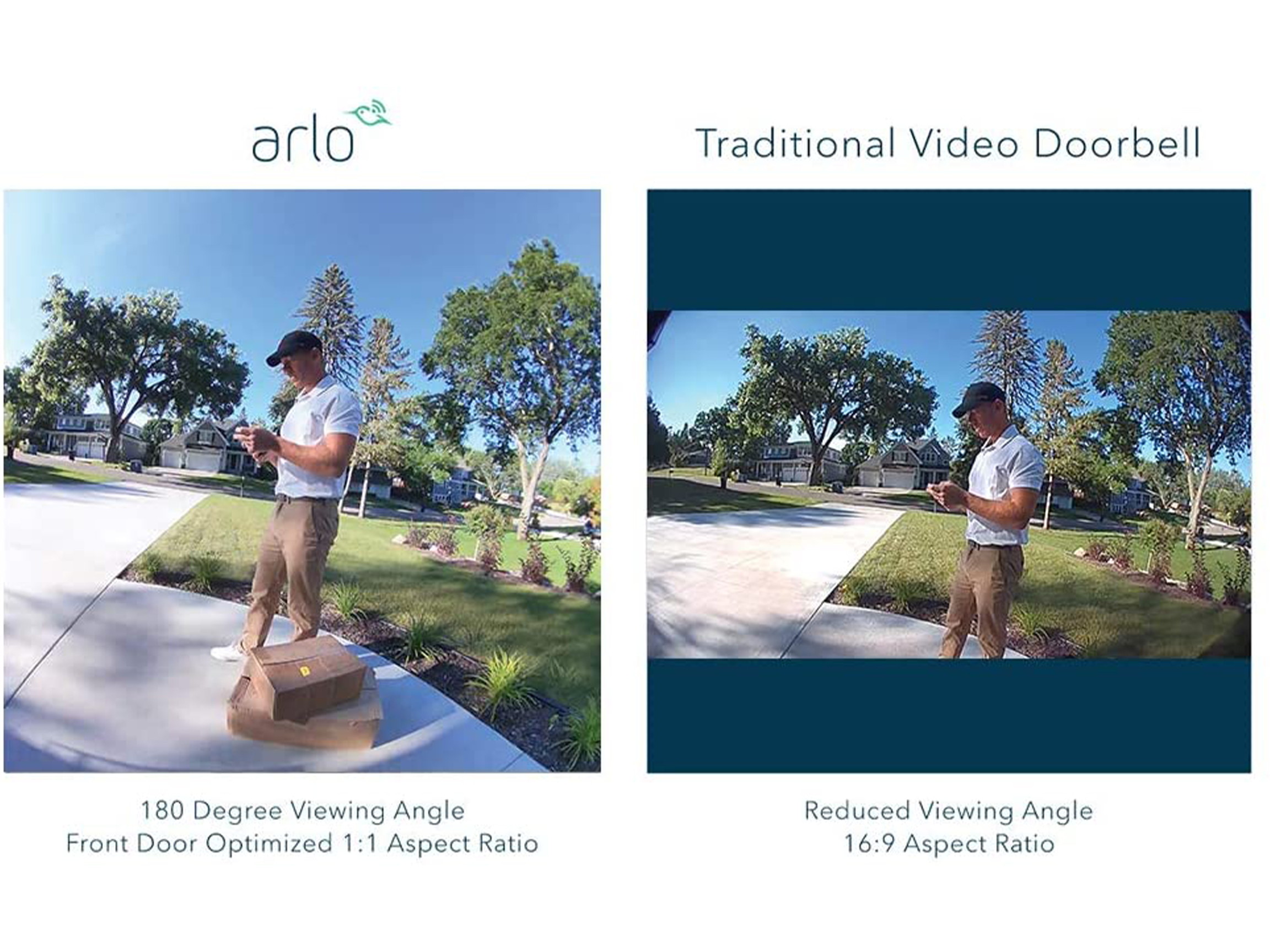 Arlo Smart Video Doorbell 180&deg; Viewing Angle Built-in Siren (Wired Power)