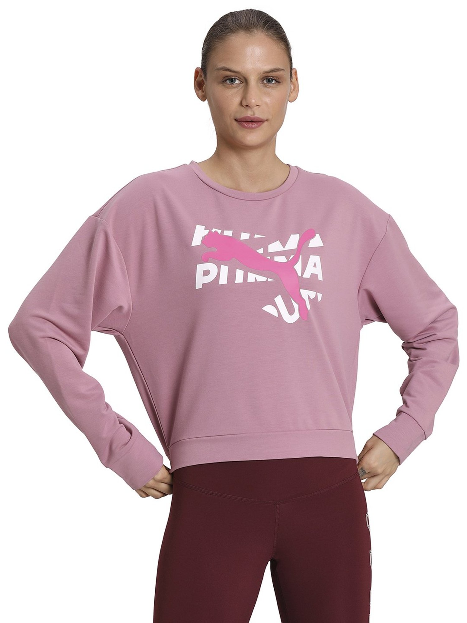 Puma Pink Printed Sports Sweatshirt