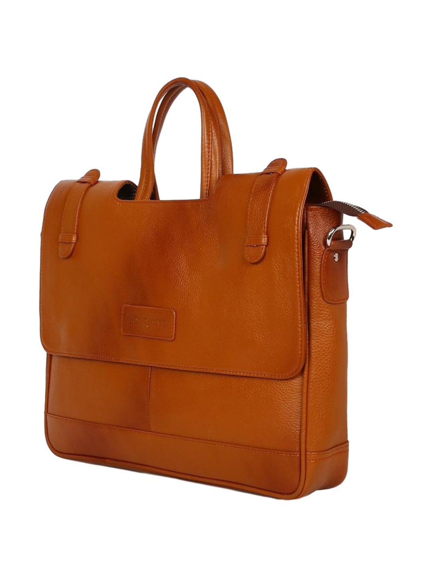 Tortoise Work Edition Massimo Tan Leather Medium Laptop Messenger Bag