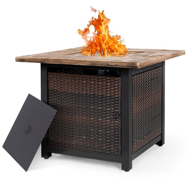 34" Wicker Propane Fire Pit Table - Nuu Garden