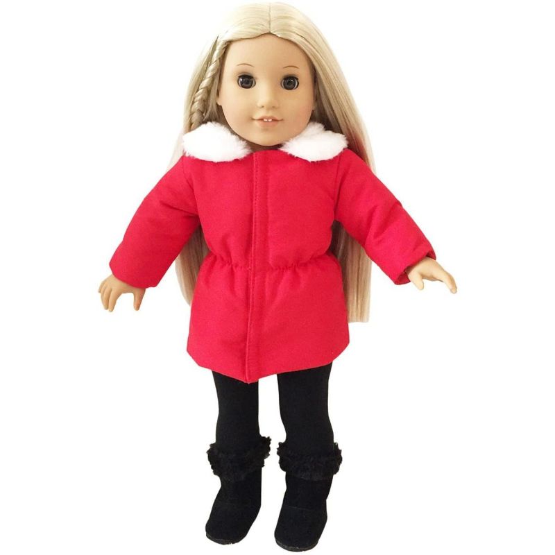 Dress Along Dolly Winter Snow Outfit for American Girl Doll, 4 Pieces