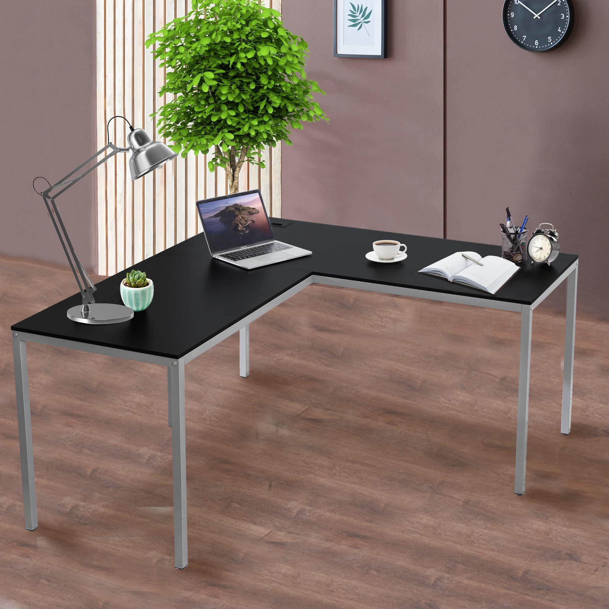 60" L Shaped Desk Corner Computer Desk Gaming Table Workstation for Home Office Study