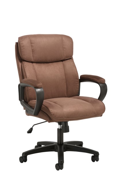 OFM Essentials Collection Plush Microfiber Office Chair, in Brown (ESS-3082-BRN)