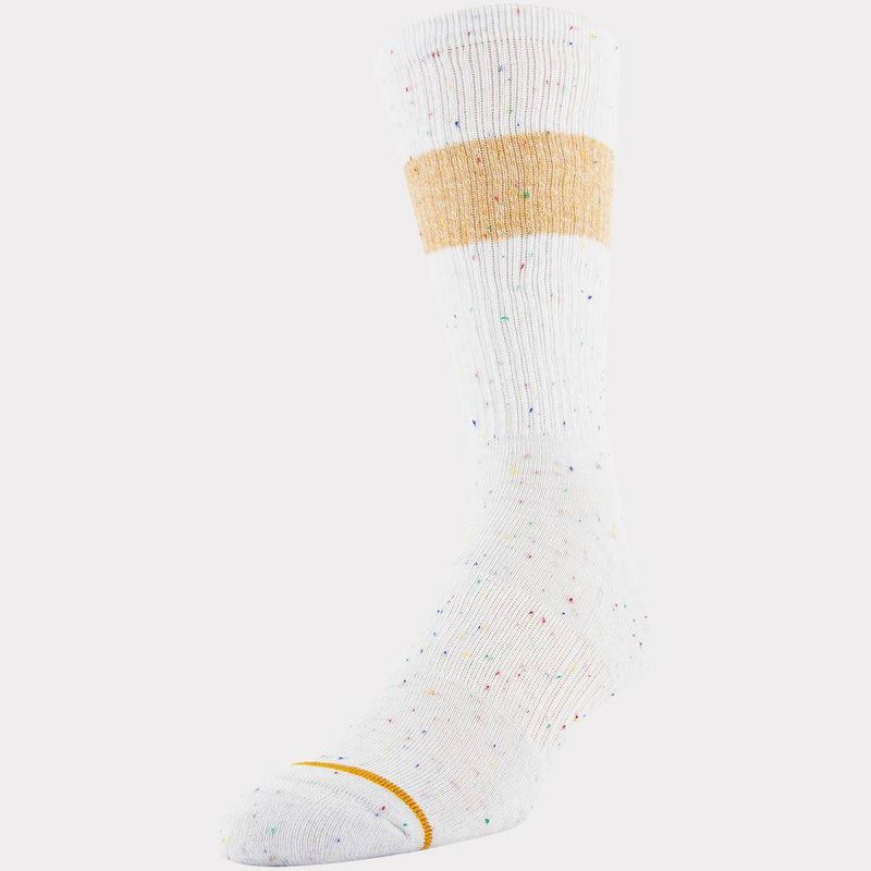 Signature Gold by GOLDTOE Men's Native Nomad Crew Nep Sport Stripe Socks 2pk - Gray 6-12.5