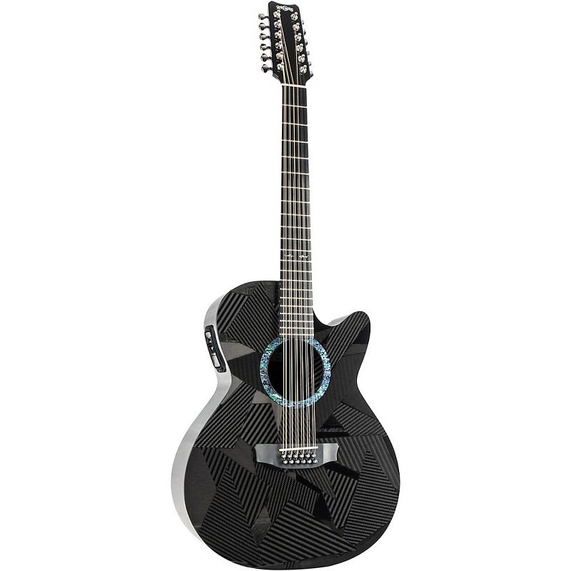 RainSong Black Ice Series WS 12-String Acoustic-Electric Guitar Carbon Black