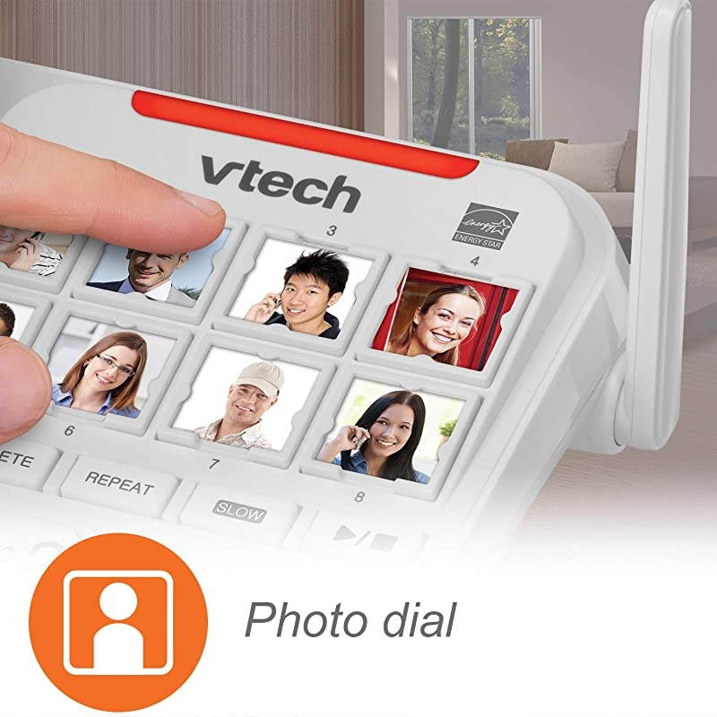 SN5147 Amplified CordedCordless Senior Phone System with 90dB ExtraLoud Visual Ringer Big Buttons Large Display