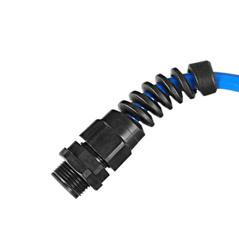 Waterproof M12 PG7 Cable Connectors Spiral Strain Relief Protector 63HF
