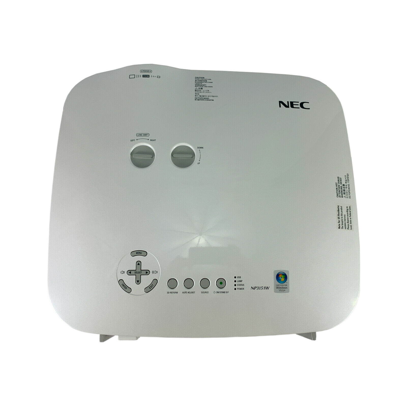 NEC NP3151W 3LCD Projector 4000 ANSI Lumens  Wireless HD 1280x800 HDMI-adapter Home Theater Professional Streaming with Accessories bundle