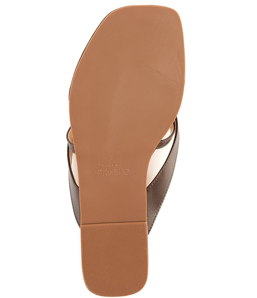Carvela Grand Leather Square Toe Thong Sandals
