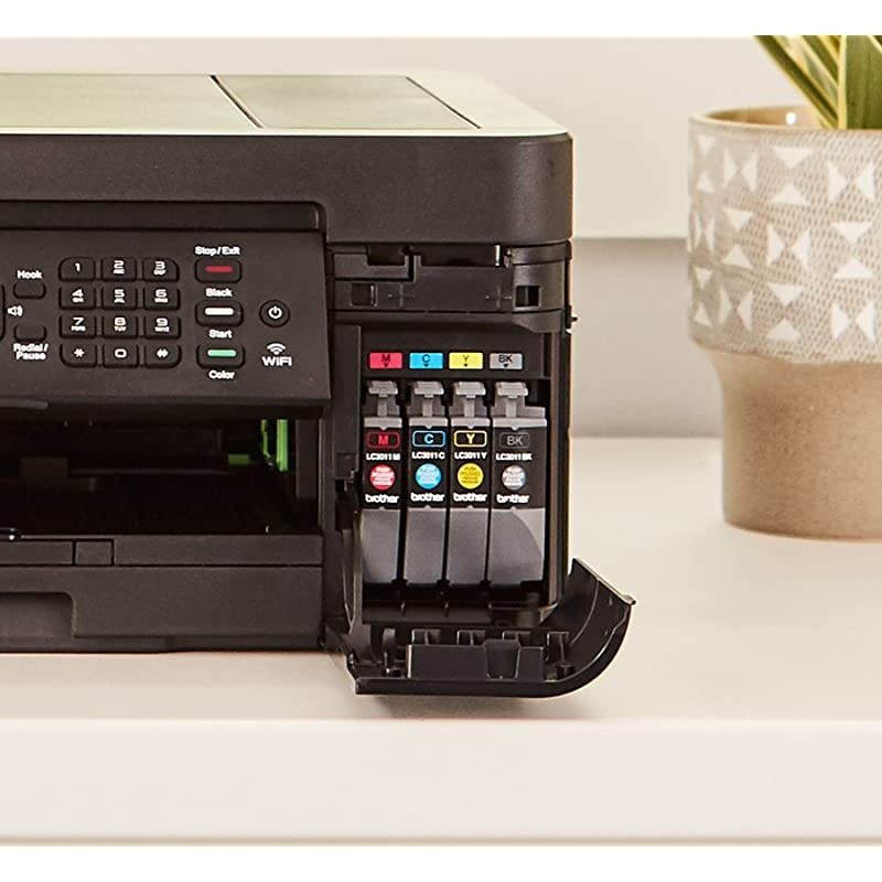 Wireless All-in-One Inkjet Printer, MFC-J491DW, Multi-function Color Printer, Duplex Printing, Mobile Printing, Dash Replenishment Enabled, Black, 8.5 (MFCJ491DW)