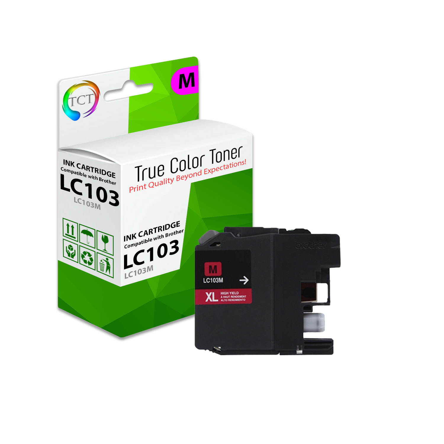 TCT Compatible Ink Cartridge Replacement for Brother LC103 LC103BK LC103C LC103M LC103Y works with Brother MFC-J470DW J475DW J6920DW J285DW Printers (Black, Cyan, Magenta, Yellow) - 5 Pack