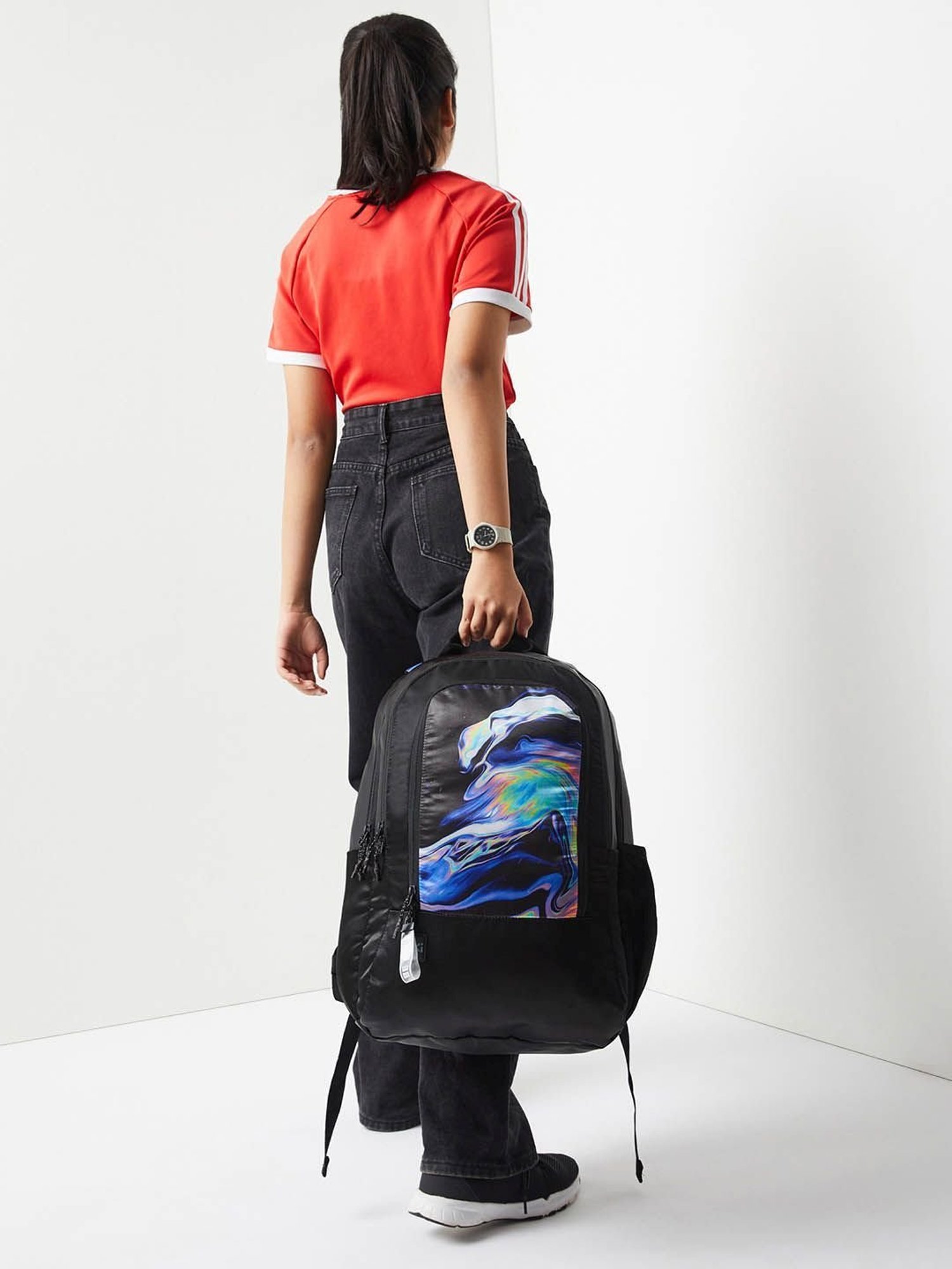 Wiki Back to School 2 Black Polyester Printed Backpack - 32 Ltrs