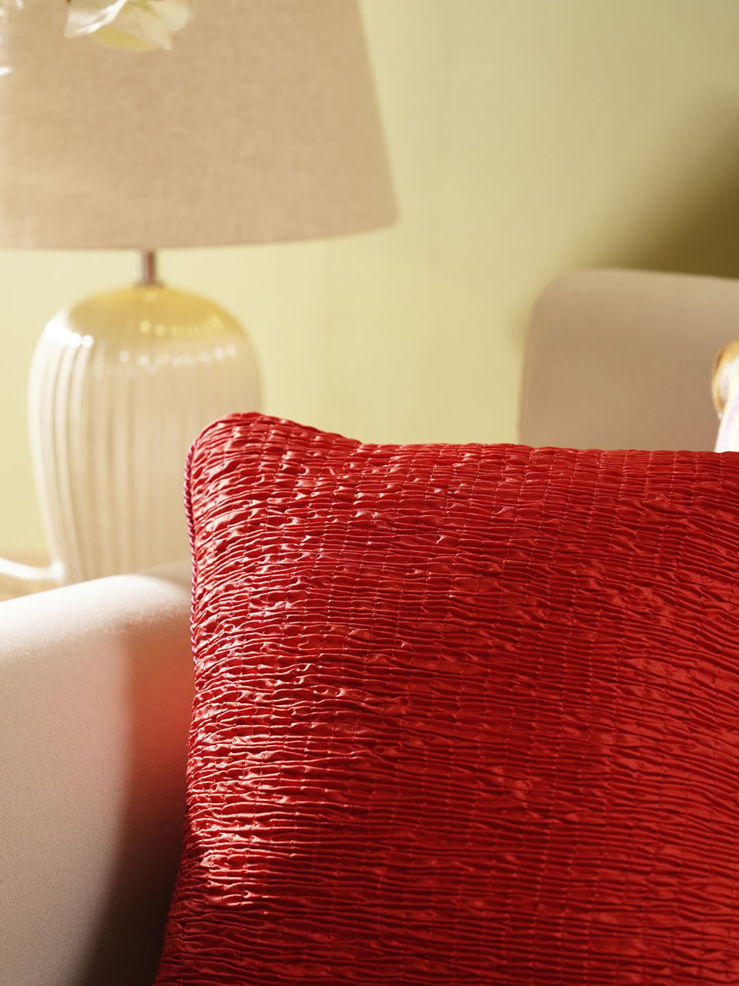 Pure Home and Living Red Poly Dupion Textured Cushion Cover