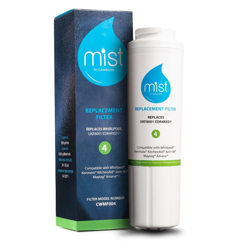 Mist UKF8001 Compatible with Whirlpool Maytag, 4396395, EDR4RXD1, Filter 4, Kenmore 46-9005, Refrigerator Water Filter