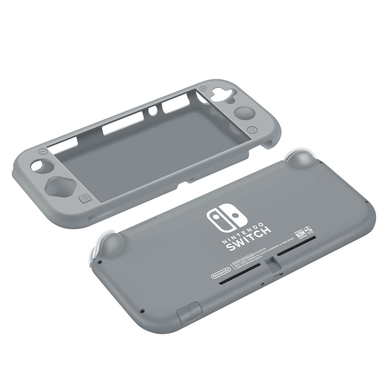 Silicone Case for Nintendo Switch Lite Full Console Skin Suit Cover Protection (Gray) Soft Comfort Grip Enhance, Lightweight, Slim, Scratch & Shock Protector Protective Shell