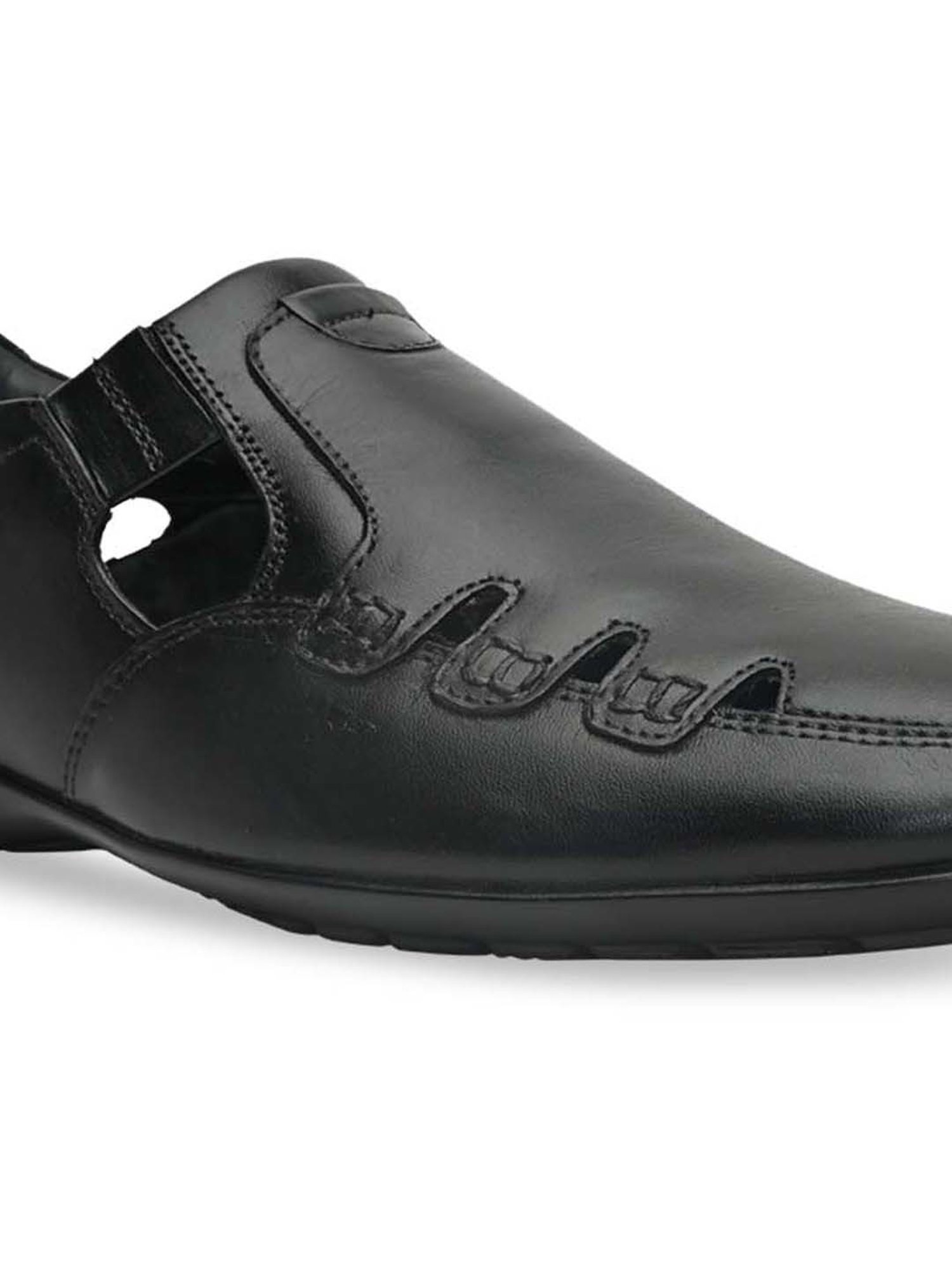 Regal Men's Black Fisherman Sandals