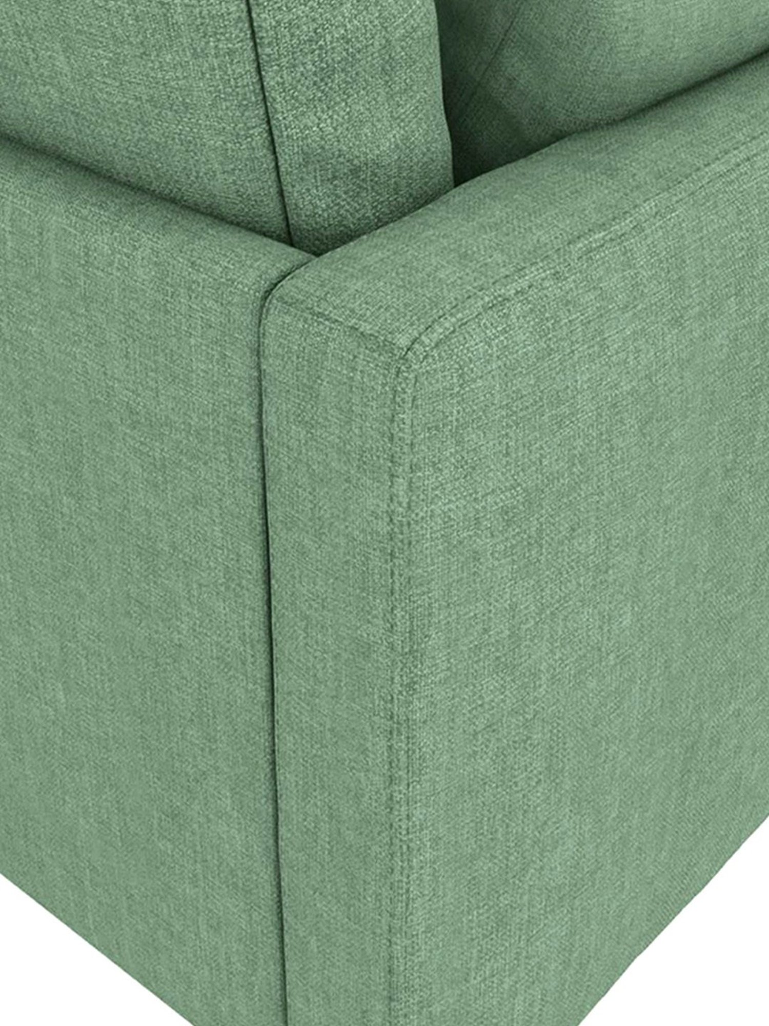 Trevi Duke Green Fabric & Neem Wood 6 Seater RHS Sectional Sofa