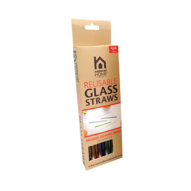 Natural Home 4pk Glass Straws