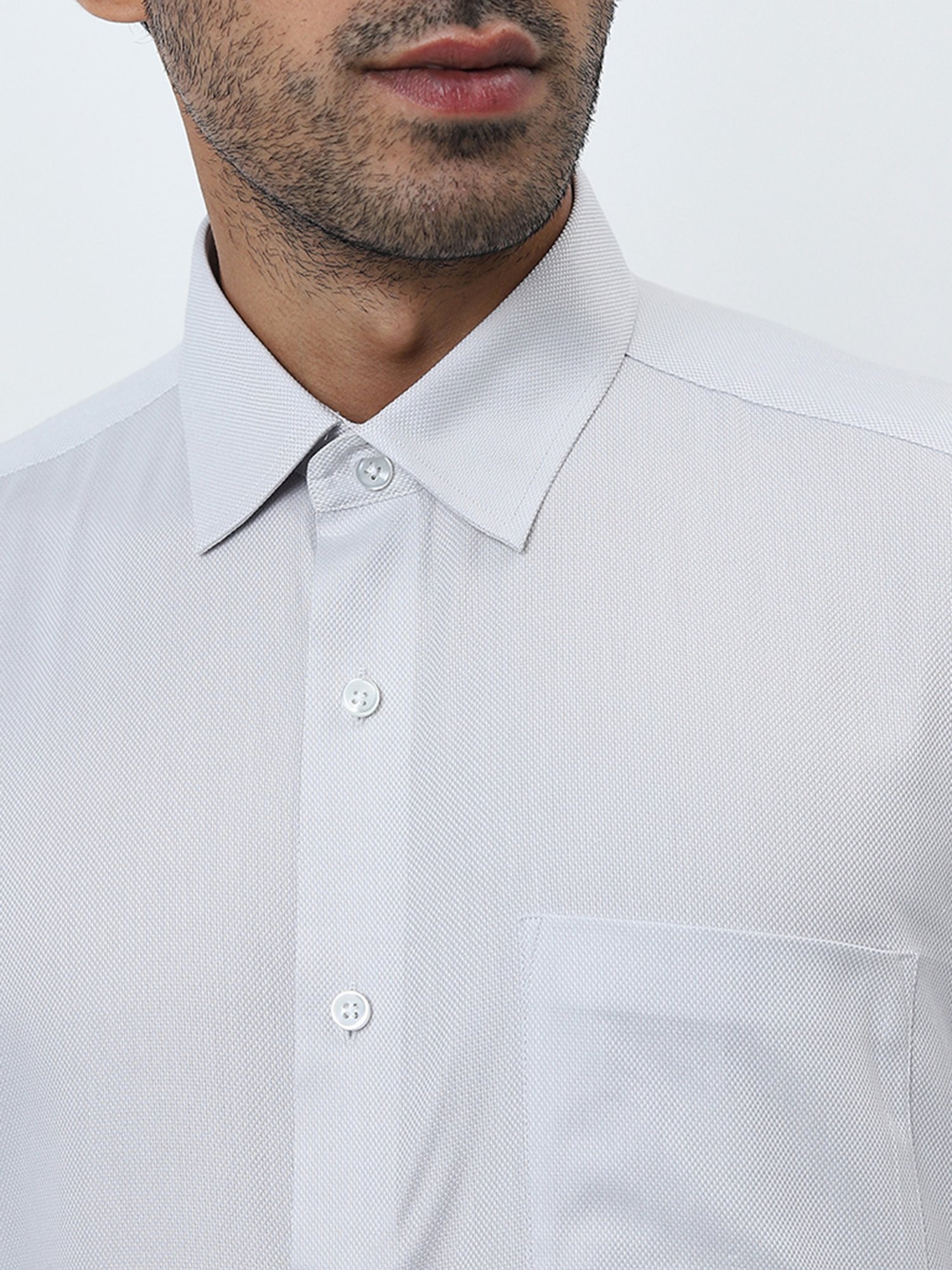 WES Formals by Westside Grey Relaxed-Fit Cotton Shirt