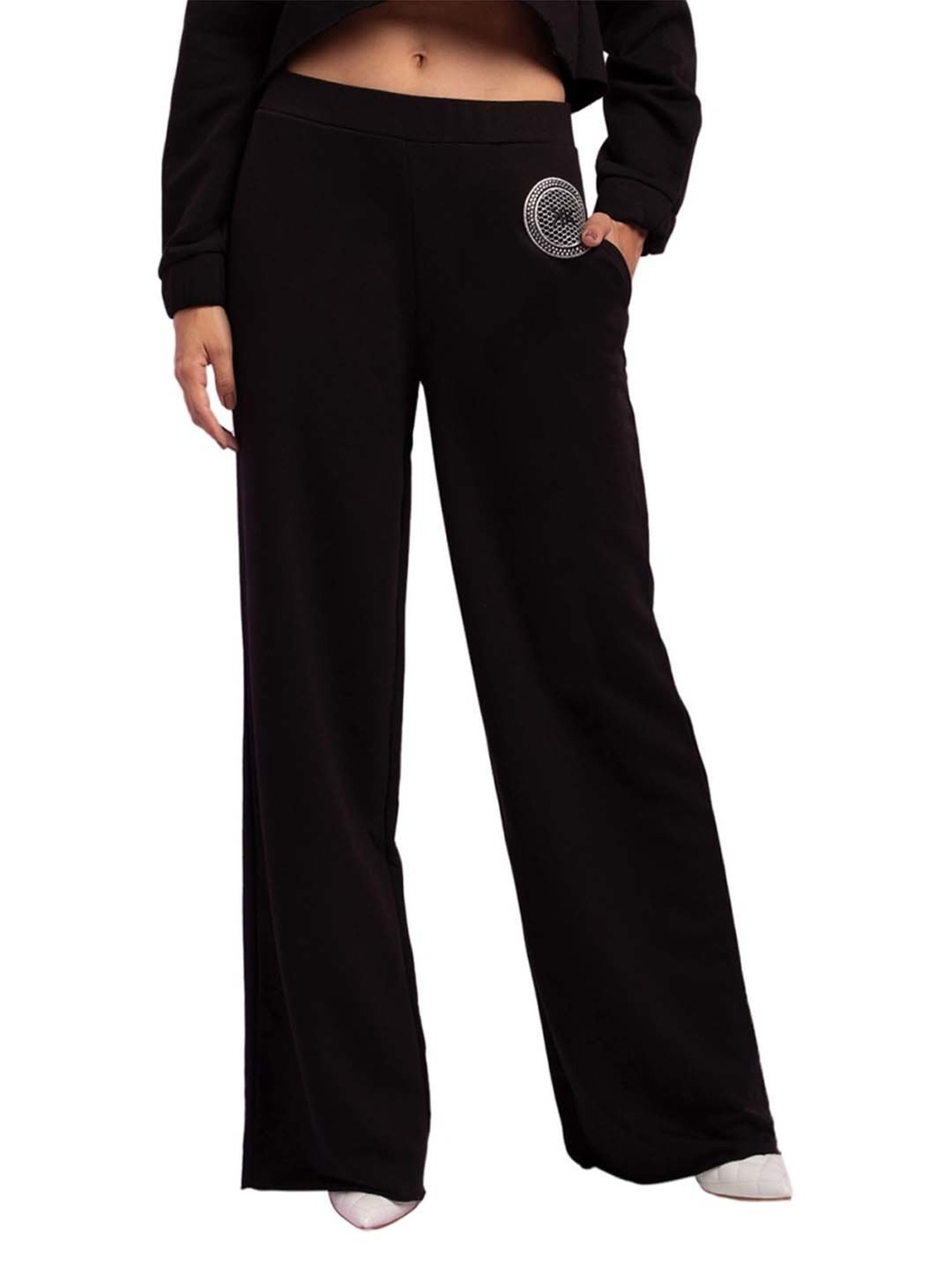 KENDALL + KYLIE Black Mid Rise Flared Pants