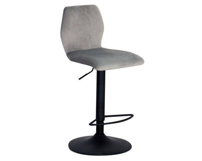 Adjustable Velvet Stool Ash Gray - Acessentials