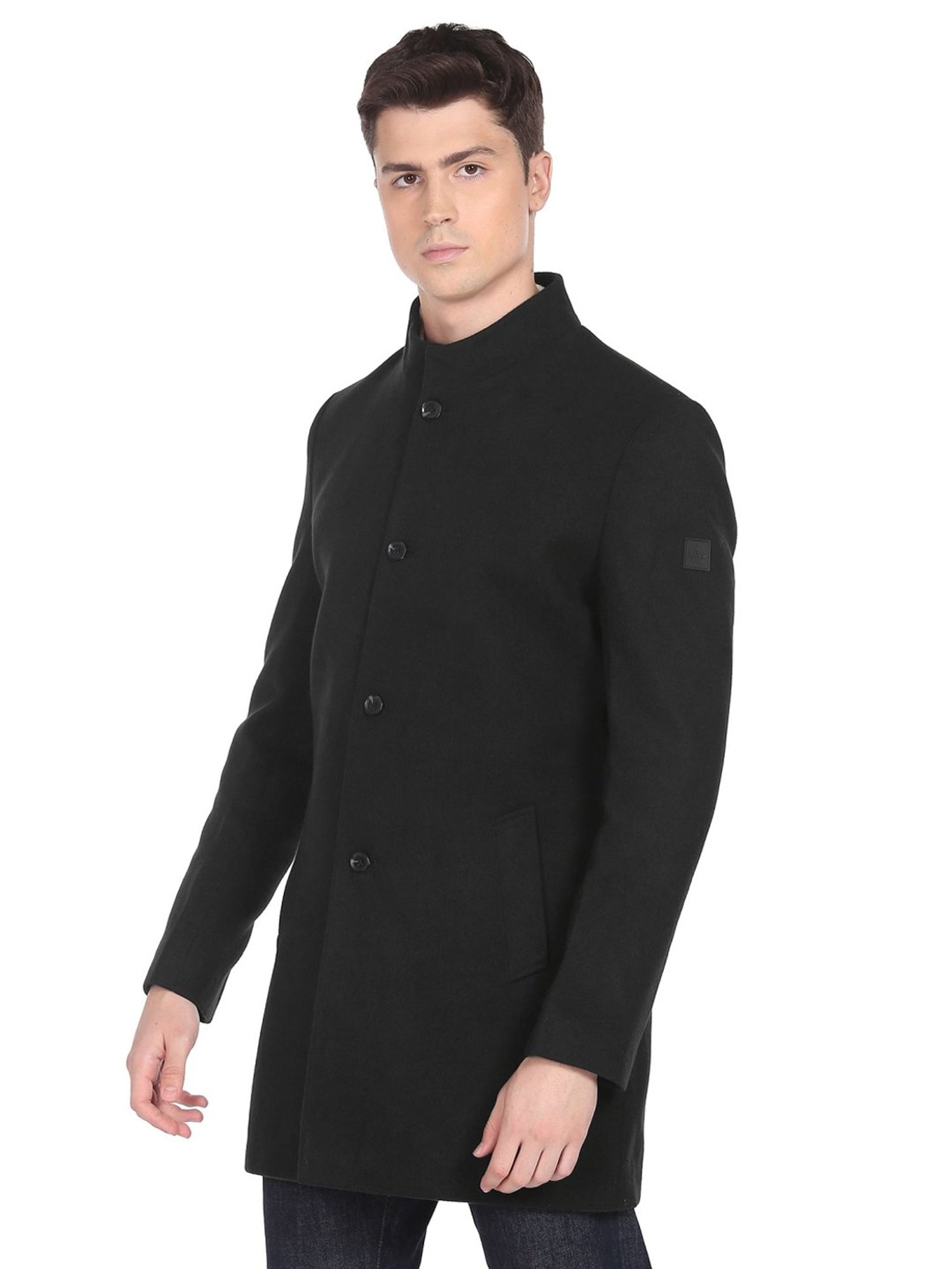 Arrow Sport Black Regular Fit Overcoats