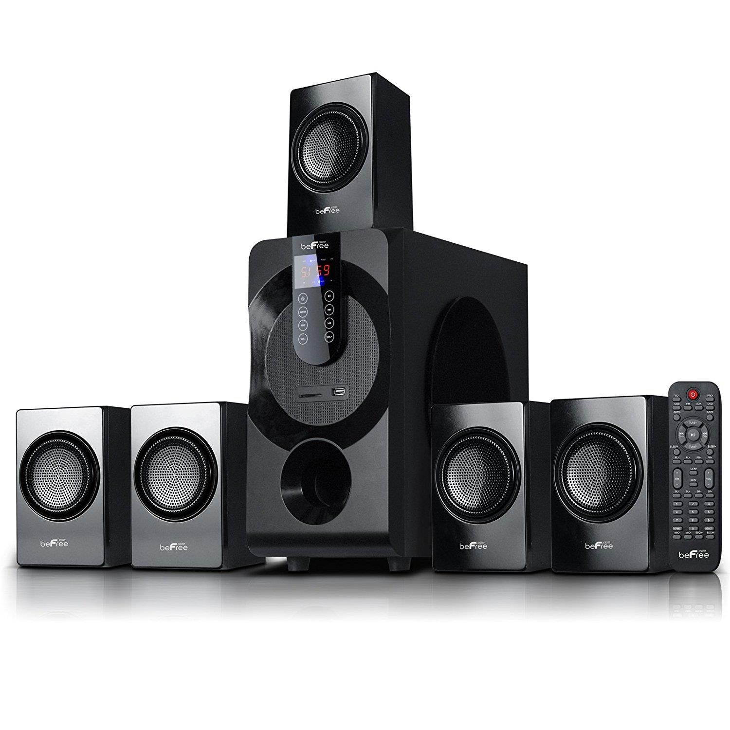 beFree Sound BFS-460 Channel Surround Sound Bluetooth Speaker System in Black