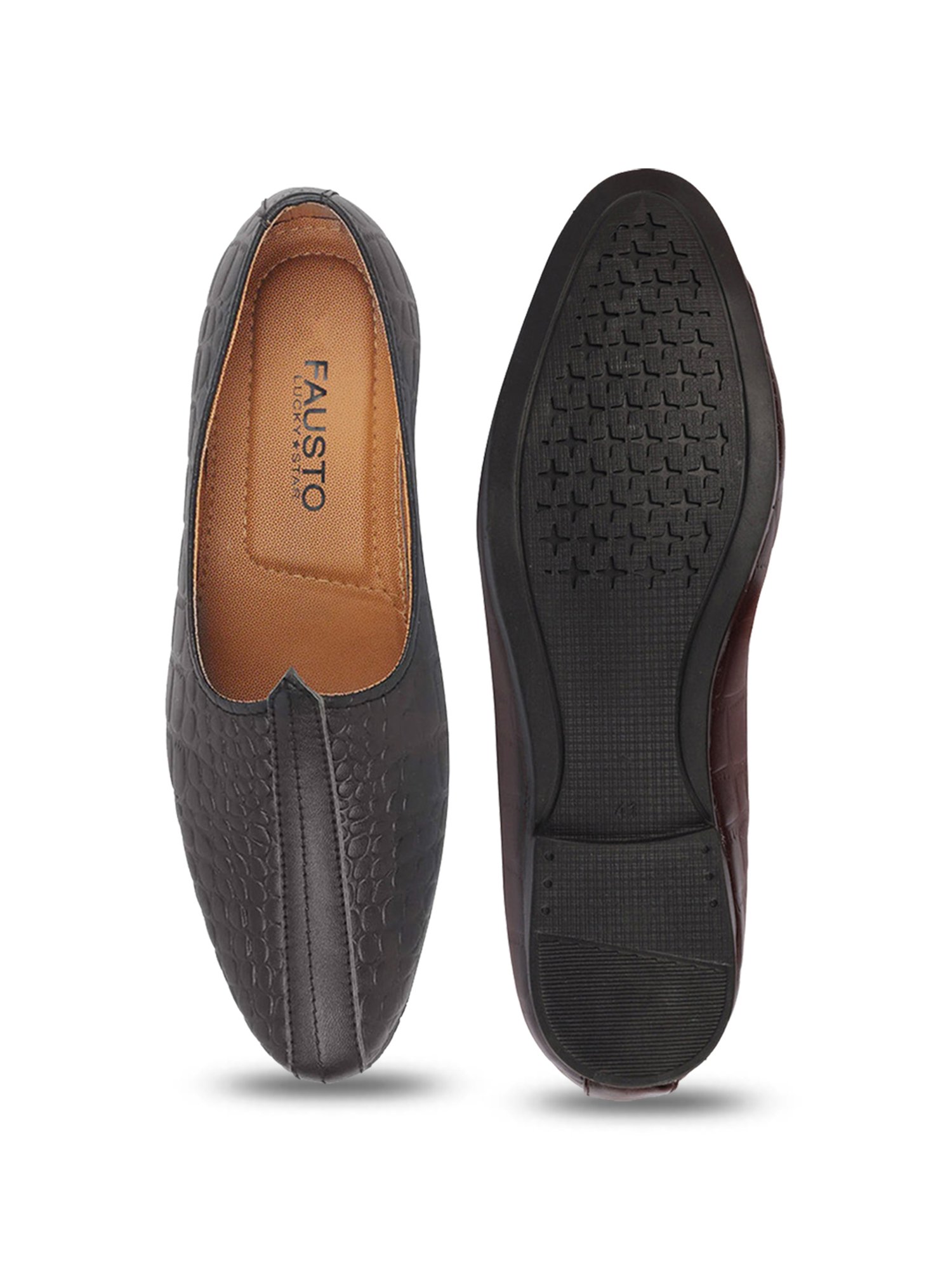 Fausto Men's Brown Ethnic Juttis