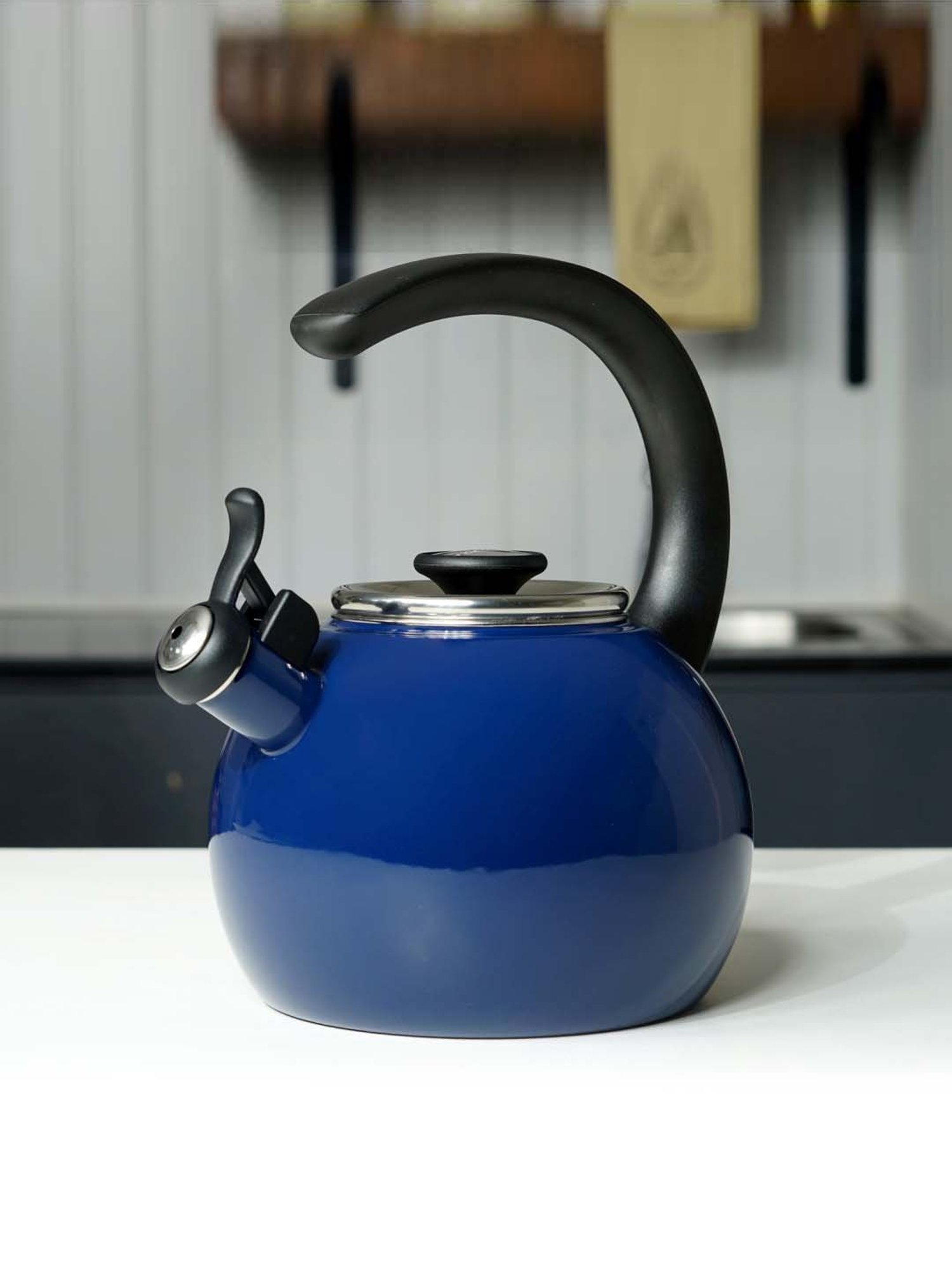 Circulon Enamel Blue On Steel Whistling Tea Kettle (1.9 Liters)