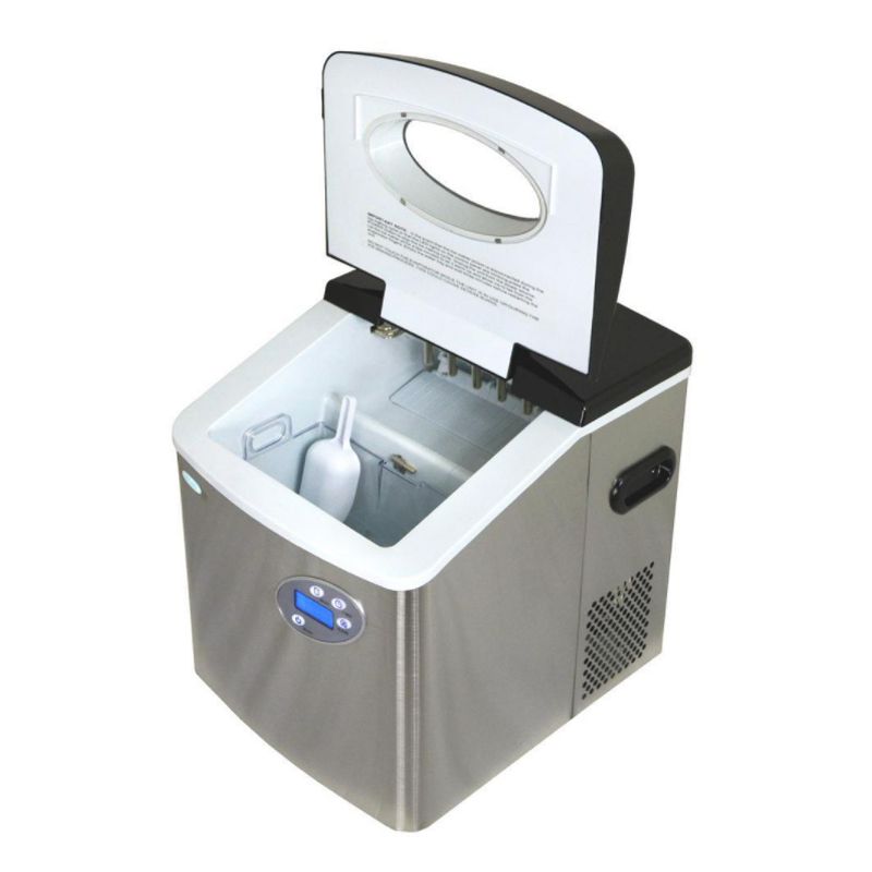 Frigidaire EFIC115-SS Home/Office 48 Pounds Countertop Compact Freestanding Electric Ice Cube Maker Dispenser Machine with Ice Scoop, Stainless Steel