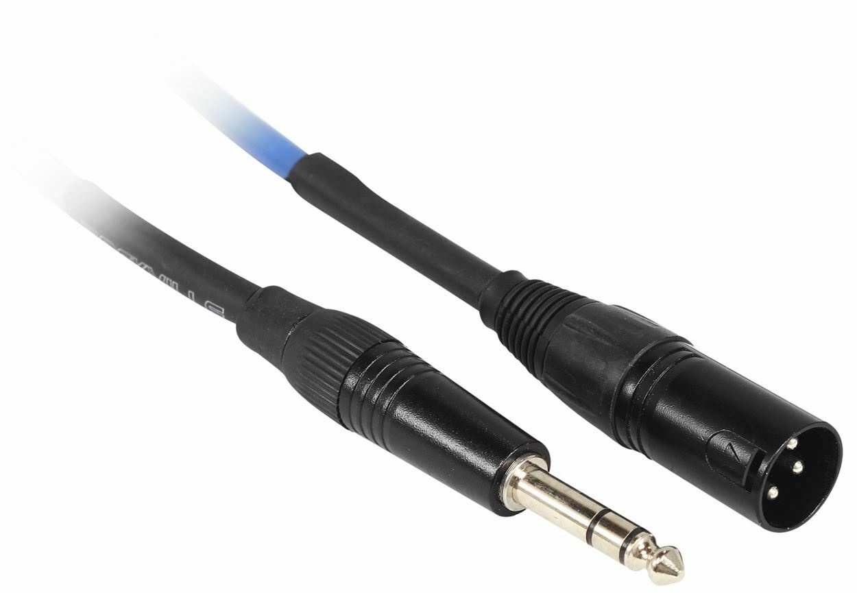 4   3' Male REAN XLR to 1/4'' TRS Balanced Cable OFC 4 Colors