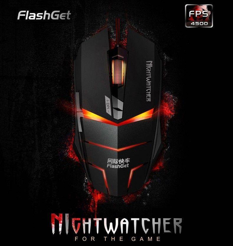 8D 2000DPI FLASHGET NightWatcher 7 Buttons Multimedia Optical Usb Gaming Mouse
