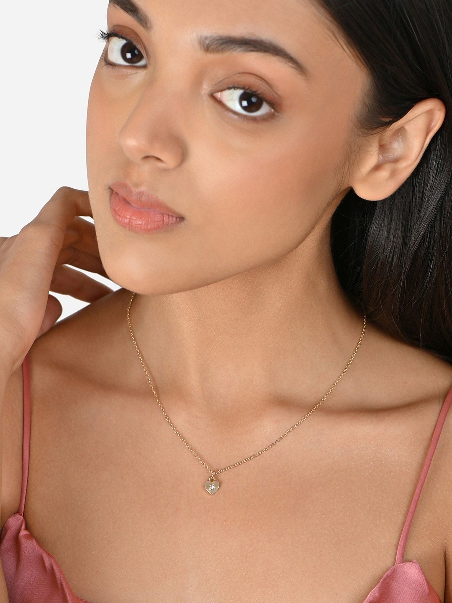 Toniq Gold-Plated Heart Charm Pendant Necklace