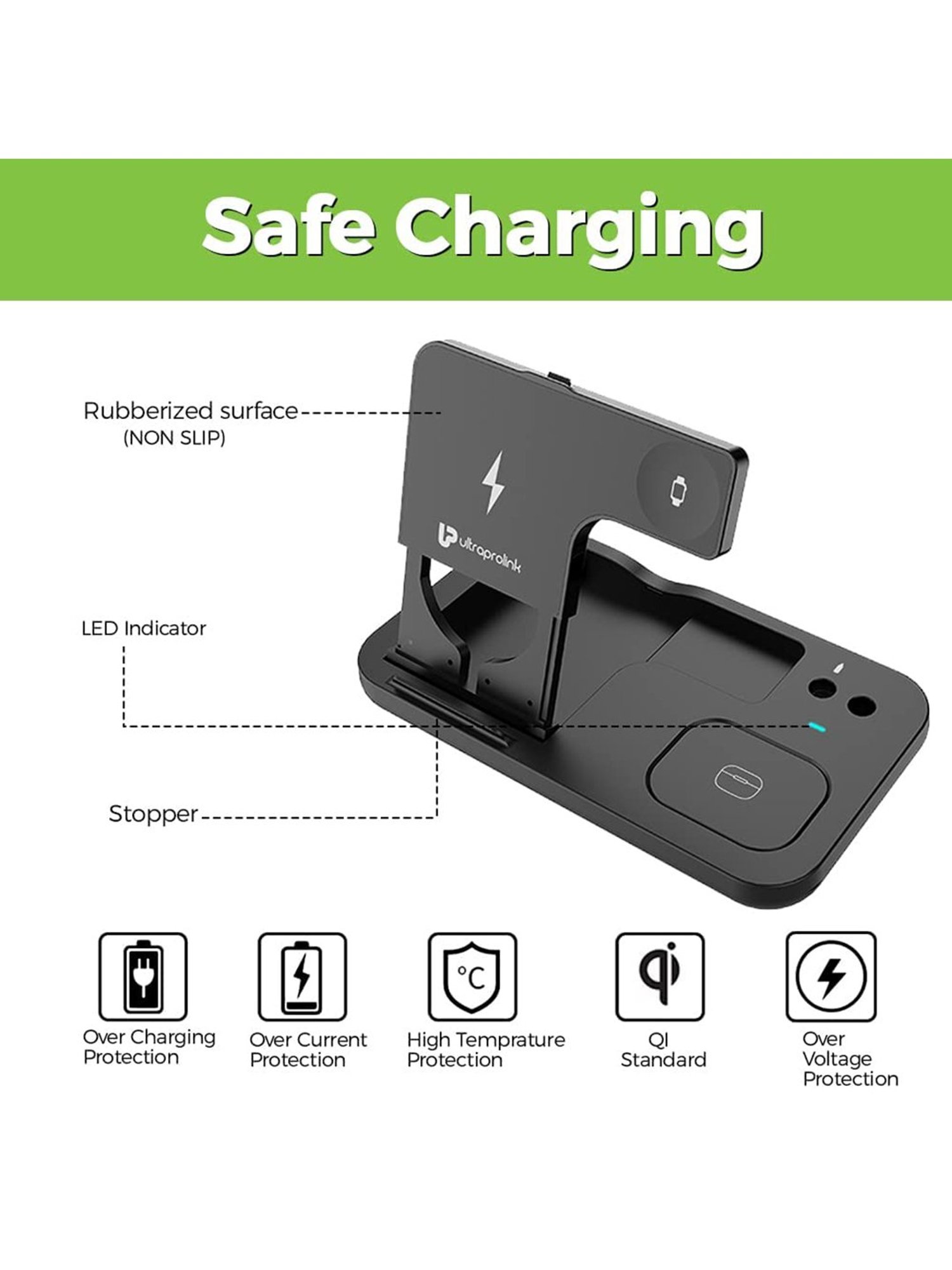 ULTRAPROLINK Vylis15 UM1006N 15W 4-in-1 Wireless Charging Dock (Black)
