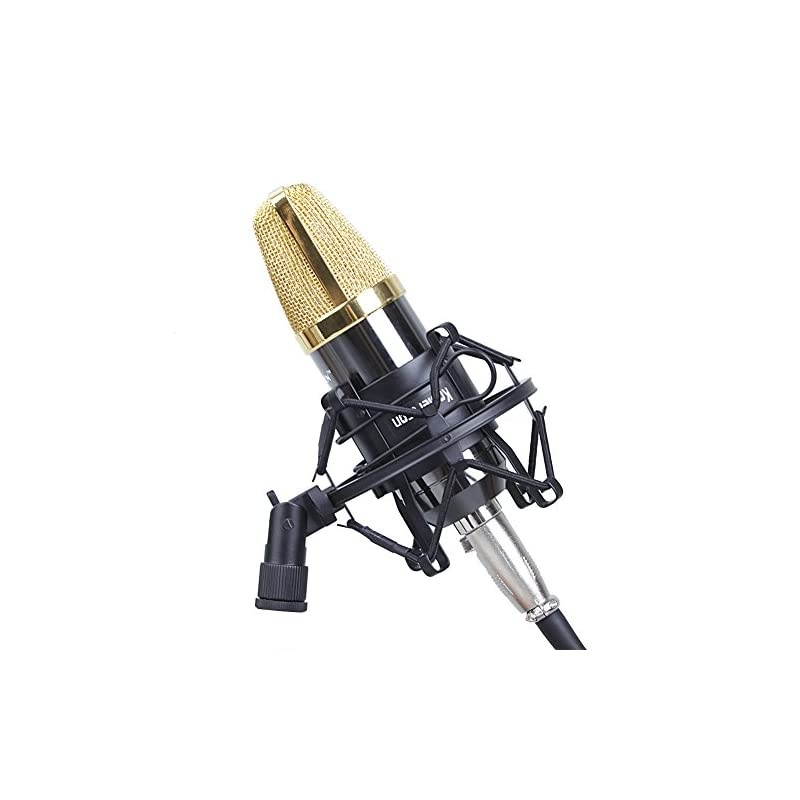 Universal 50MM Microphone Shock Mount for 48MM54mm Diameter Condenser Mic Black