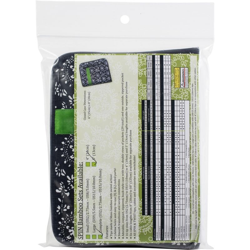 ChiaoGoo SPIN Bamboo Intchg Knitting Needle 5" Tip Set-Complete