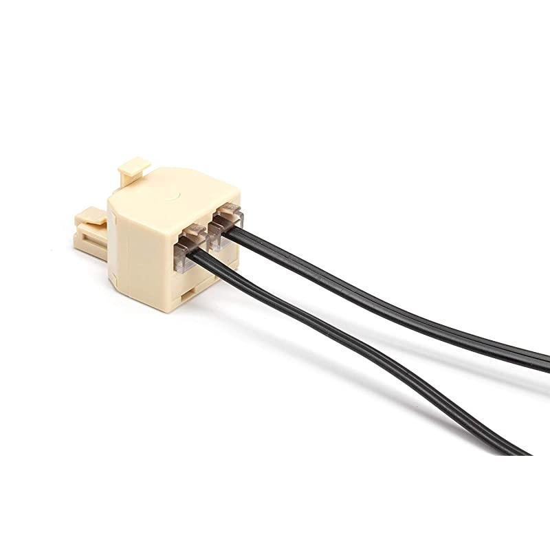 Jack Phone Wall Adapter - 2 Pack, Ivory - 2-Way Phone Splitter (2 Lines) Wall Jack Phone RJ11 Adapter