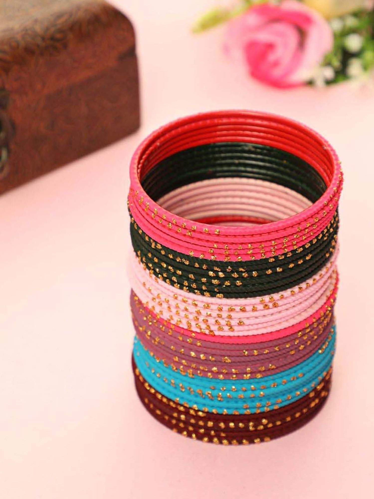 Aatmana Solid Handcrafted Bangles for Women - Set of 36