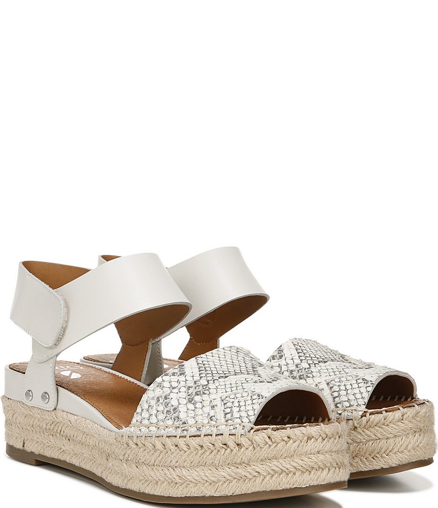 Sarto By Franco Sarto Oak Snake Embossed Leather Espadrille Sandals