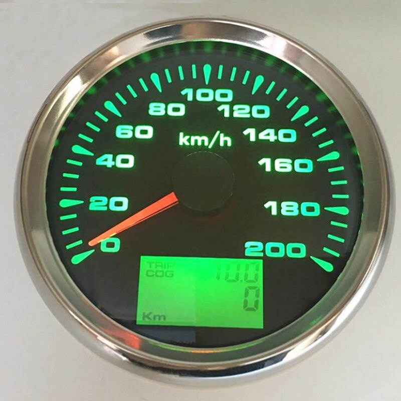 12V 24V GPS Speedometer With GPS Antenna LCD Gauge 200km/h For Motorcycle Car Truck Boat Motor Auto With 7 Colors Backlight