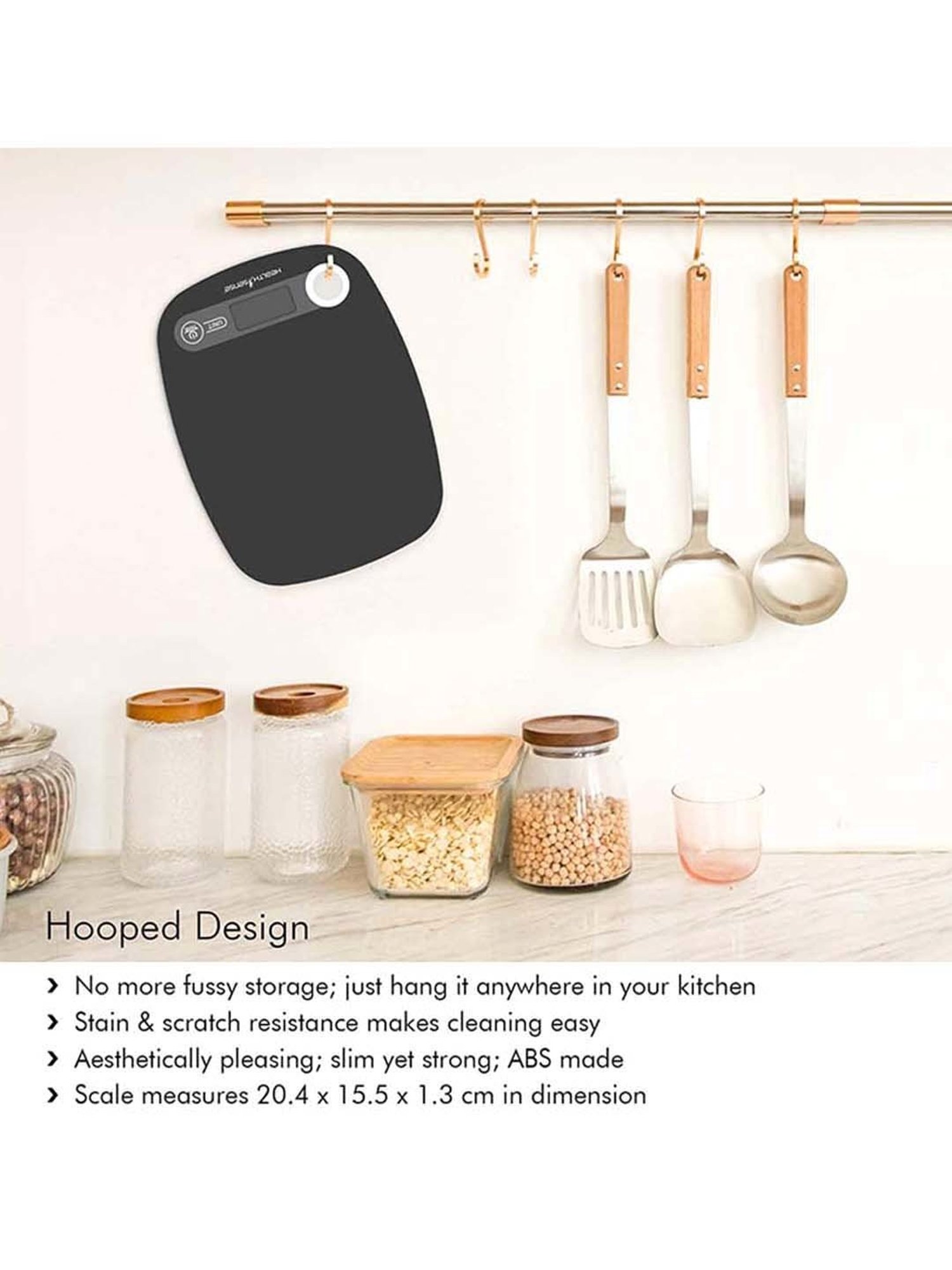 HealthSense Chef-Mate KS-40 Digital Kitchen Weighing Scale (Black)