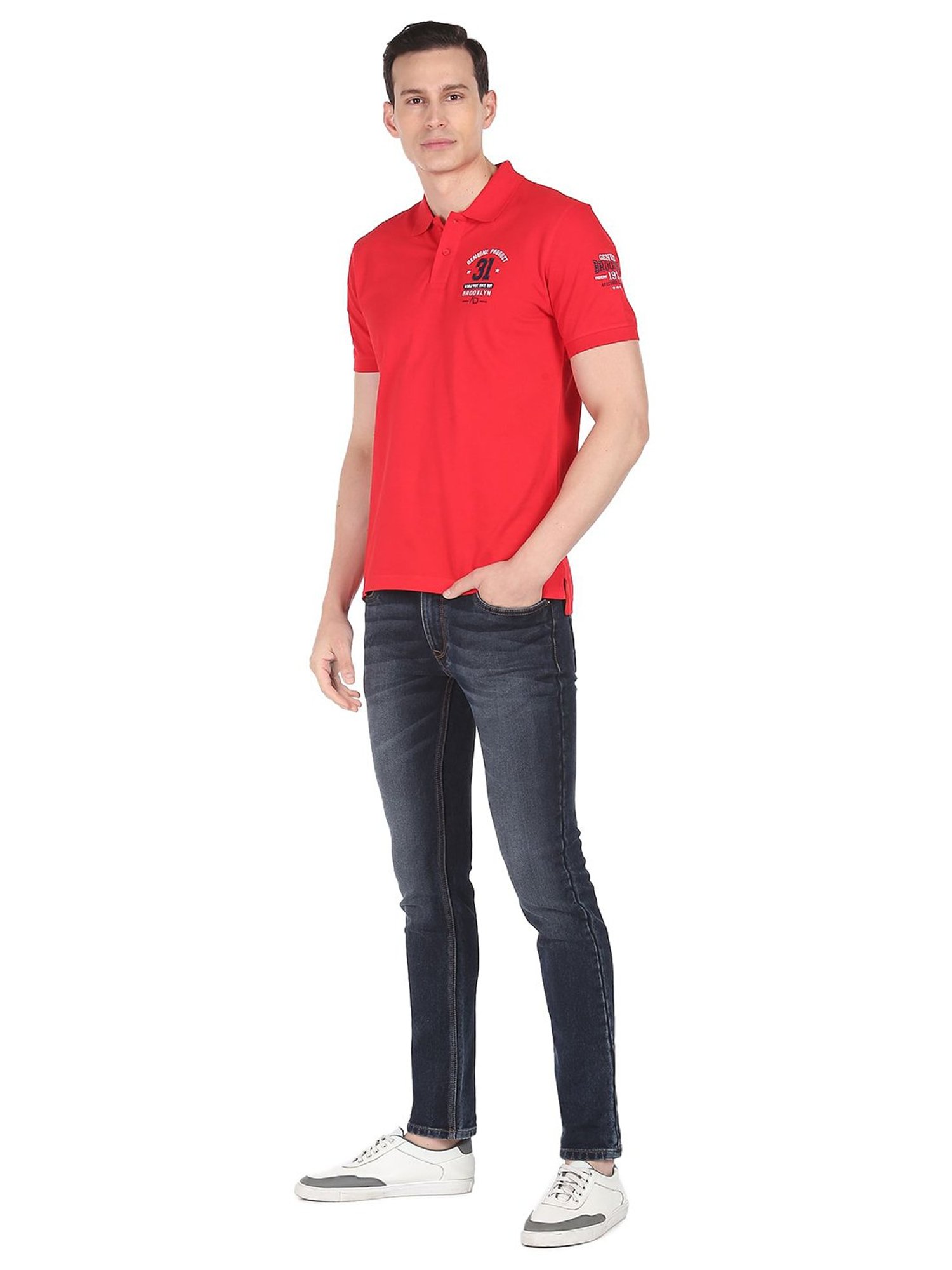AD by Arvind Red Polo T-Shirt
