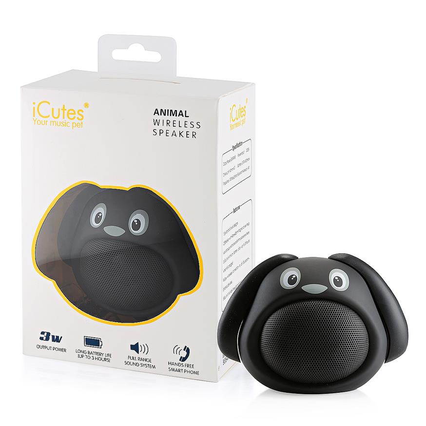 Compact iCute Bluetooth Wireless Speaker Dog Black