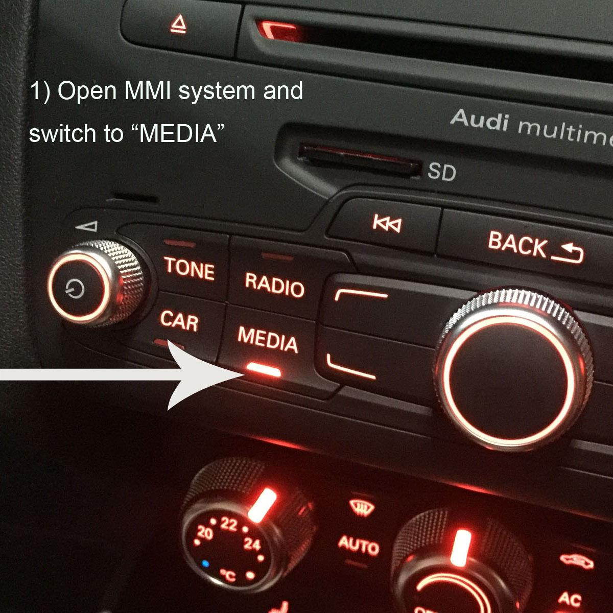Media In AMI MDI to Bluetooth Audio Aux & USB Female Adapter Cable For VW AUDI