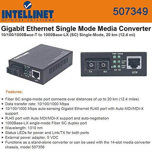 Intellinet Network (507349) Gigabit Ethernet Single mode Media Converter