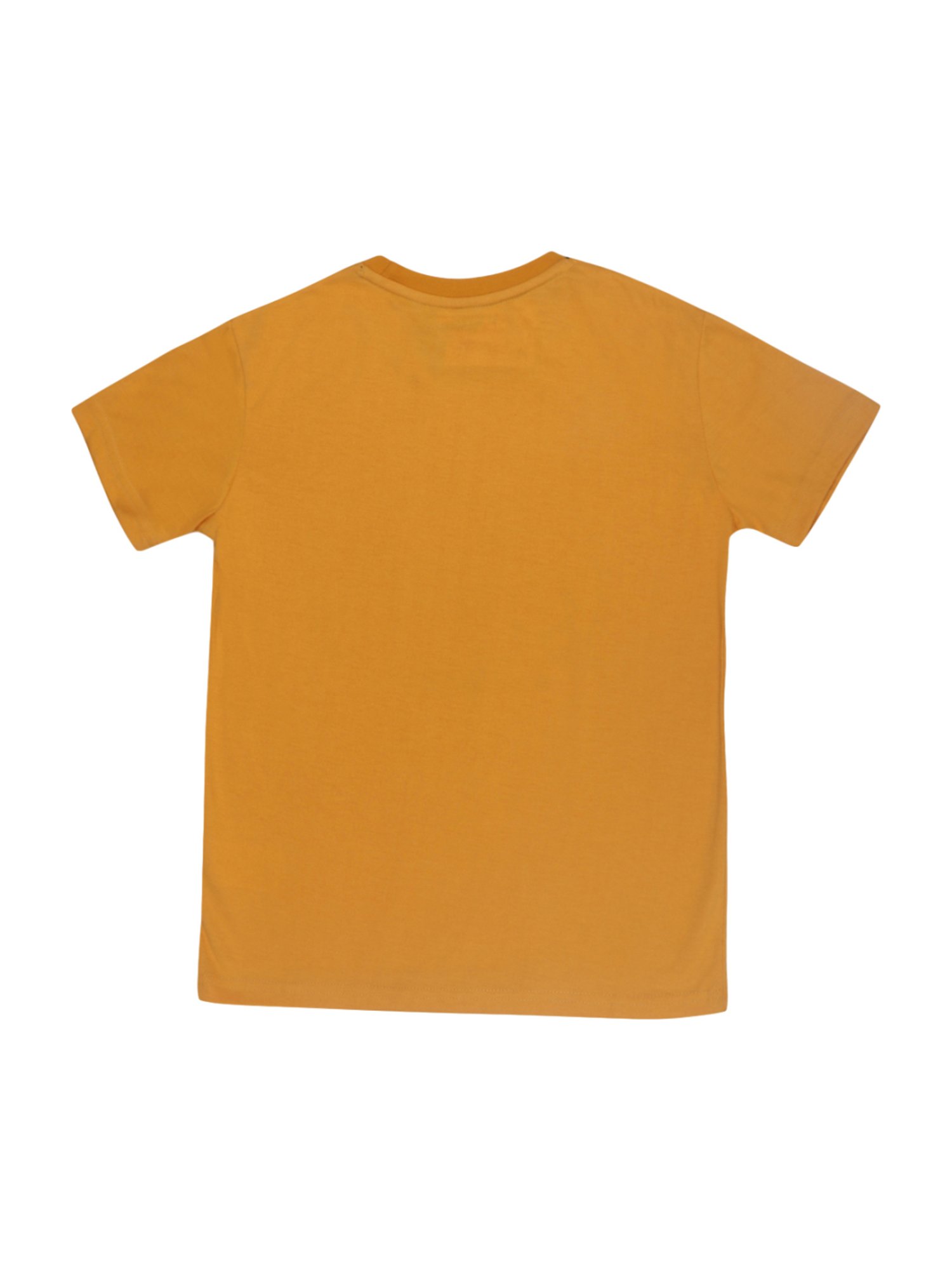 Li'l Tomatoes Kids Mustard & Black Cotton Printed T-Shirts & Mask - Pack of 2